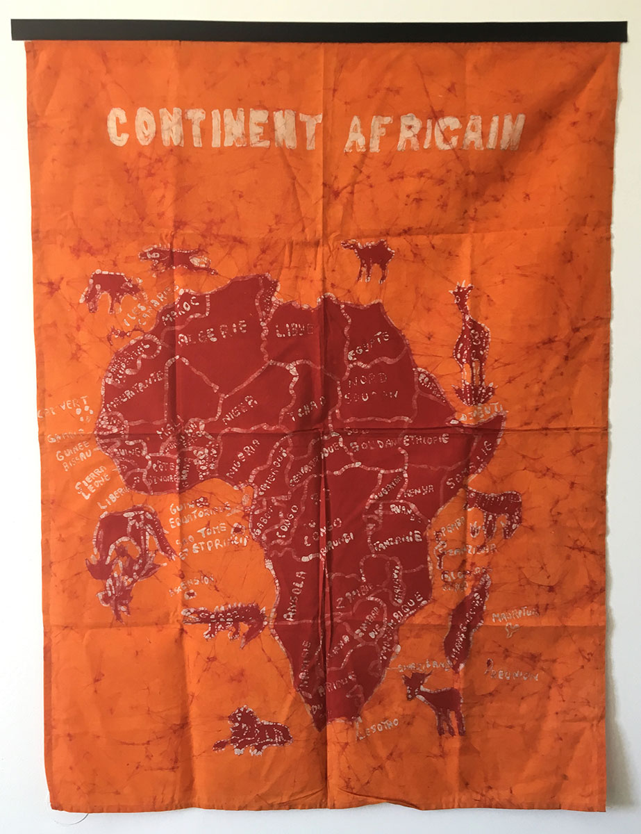 Batik Wandbehang - Kontinent Afrika - Orange